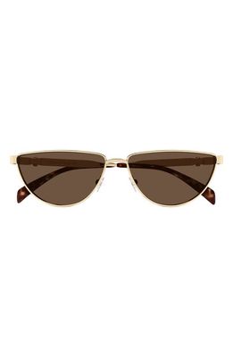 Alexander McQueen 60mm Cat Eye Sunglasses in Gold