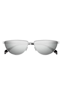 Alexander McQueen 60mm Cat Eye Sunglasses in Silver