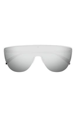 Alexander McQueen 99mm Oversize Mask Sunglasses in Silver
