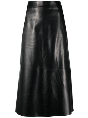 Alexander McQueen A-line leather skirt - Black