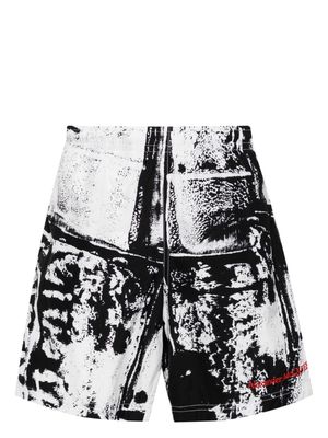 Alexander McQueen abstract-print swim shorts - White