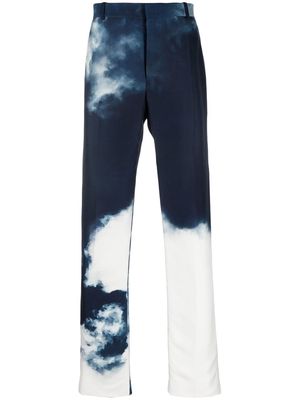 Alexander McQueen acid-wash straight-leg trousers - Blue
