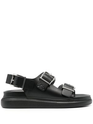 Alexander McQueen Alabama logo-debossed leather sandals - Black