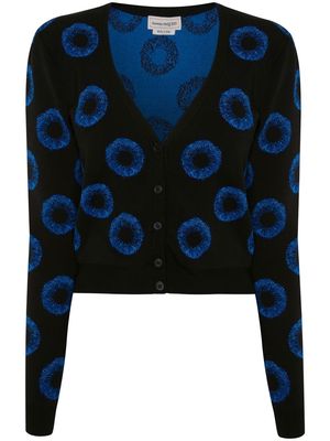 Alexander McQueen all-over knitted iris cardigan - Black