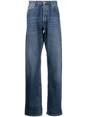 Alexander McQueen appliqué-detail straight-leg jeans - Blue