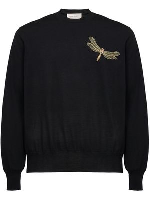 Alexander McQueen appliqué-detail wool jumper - Black