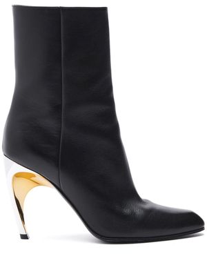 Alexander McQueen Armadillo leather ankle boots - BLACK/SILVER/GOLD