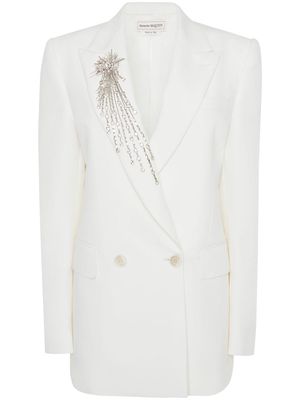 Alexander McQueen Astral Jewel double breasted blazer - White