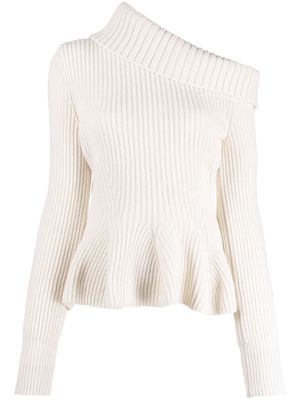 Alexander McQueen asymmetric cashmere pullover - White