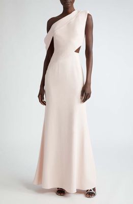 Alexander McQueen Asymmetric Cutout One-Shoulder Gown in Venus