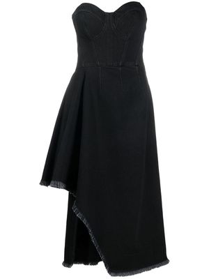 Alexander McQueen asymmetric denim dress - Black