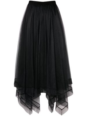 Alexander McQueen asymmetric-design tiered-skirt - Black
