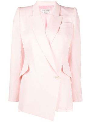 Alexander McQueen asymmetric double-breasted blazer - Pink
