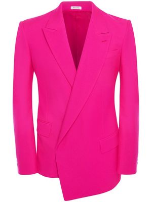 Alexander McQueen asymmetric double-breasted suit jacket - Pink