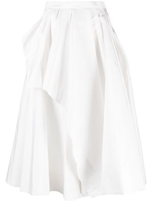Alexander McQueen asymmetric drape midi skirt - White