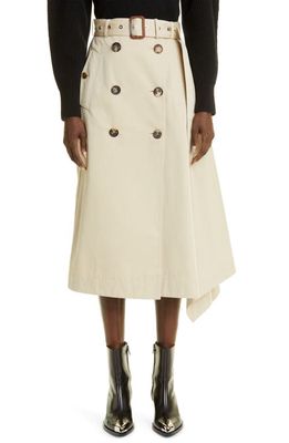 Alexander McQueen Asymmetric Drape Trench Skirt in 2019 Pale Beige