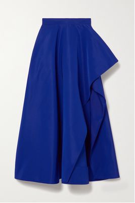 Alexander McQueen - Asymmetric Draped Satin-twill Skirt - Blue