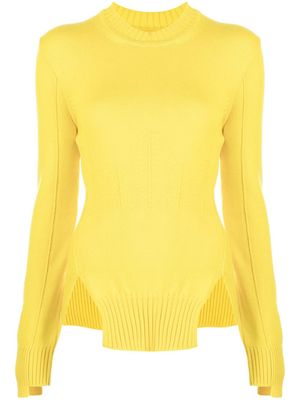 Alexander McQueen asymmetric-hem knit jumper - Yellow