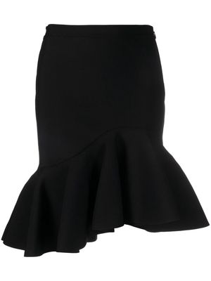 Alexander McQueen asymmetric peplum skirt - Black