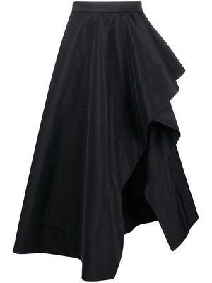Alexander McQueen asymmetric ruffled A-line skirt - Black