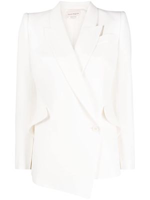 Alexander McQueen asymmetric single-breasted blazer - White