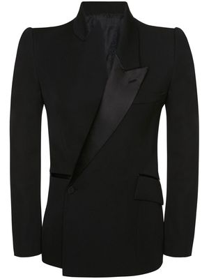 Alexander McQueen asymmetric tuxedo jacket - Black