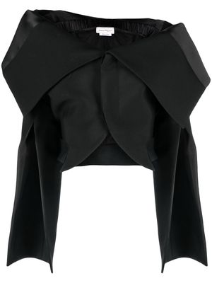 Alexander McQueen asymmetric wool jacket - Black