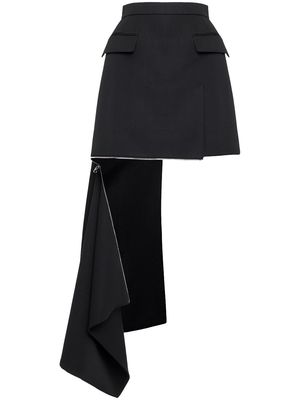 Alexander McQueen asymmetric zip-slash miniskirt - Black