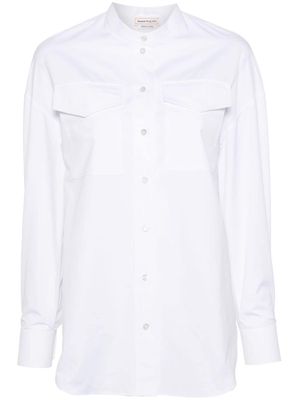 Alexander McQueen band-collar cotton shirt - White