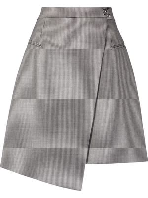 Alexander McQueen Barathea asymmetric wrap wool skirt - Black