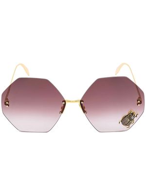 Alexander McQueen Beetle Jewelled Sunglasses - Gold