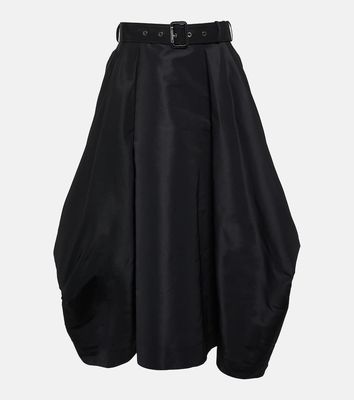 Alexander McQueen Belted polyfaille midi skirt