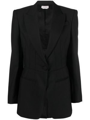 Alexander McQueen belted-waist blazer - Black