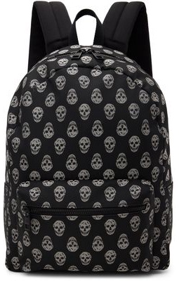 Alexander McQueen Black & Gray Metropolitan Biker Skull Backpack