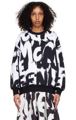 Alexander McQueen Black & White Graffiti Sweatshirt