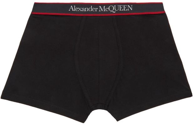 Alexander McQueen Black Cotton Boxer Briefs