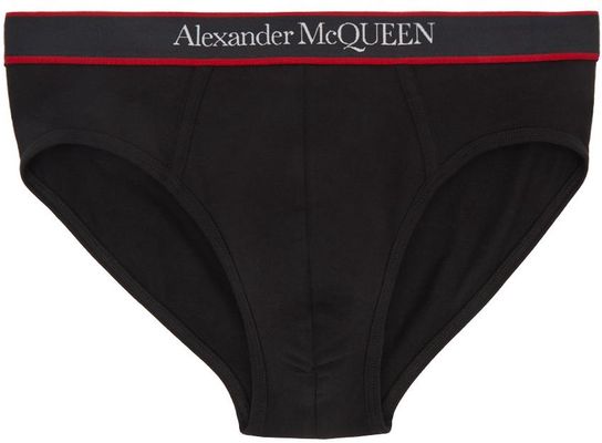 Alexander McQueen Black Cotton Briefs