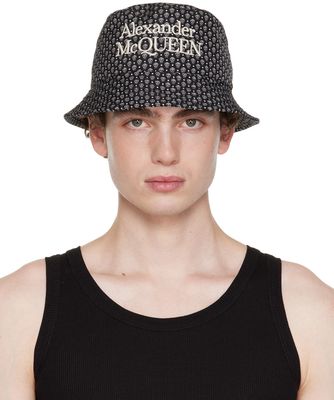 Alexander McQueen Black Skull Bucket Hat
