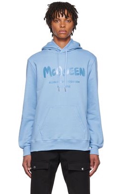 Alexander McQueen Blue Graffiti Hoodie