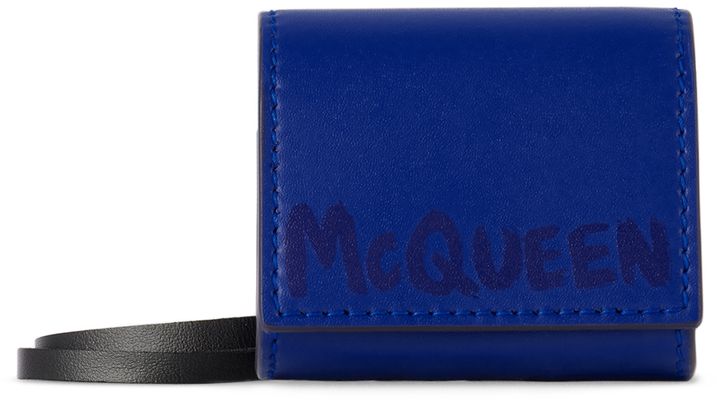 Alexander McQueen Blue Leather AirPods Case