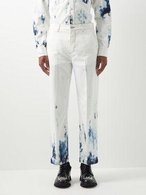 Alexander Mcqueen - Blue Sky Printed Slim-leg Jeans - Mens - Sky Blue