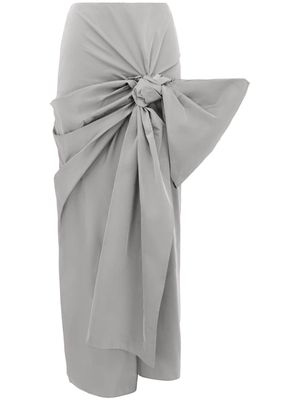 Alexander McQueen bow-detail maxi skirt - Silver