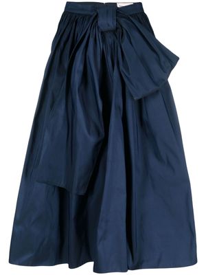 Alexander McQueen bow-embellished faille skirt - Blue