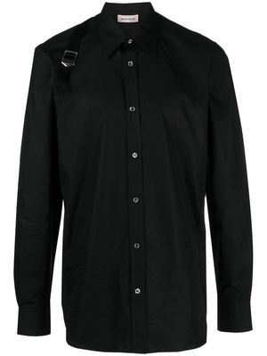 Alexander McQueen buckle-detail cotton shirt - Black