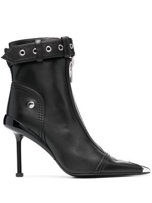 Alexander McQueen buckle-fastening leather ankle boots - Black