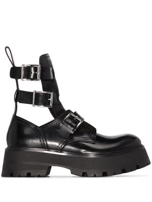 Alexander McQueen buckled ankle boots - Black