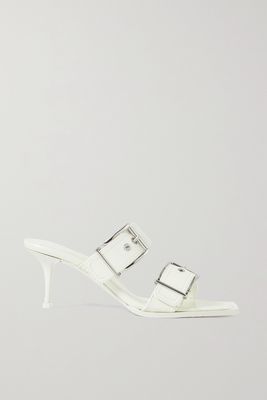 Alexander McQueen - Buckled Leather Mules - White