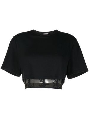 Alexander McQueen bustier-hem cropped T-shirt - Black