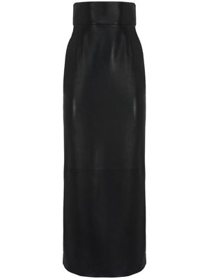 Alexander McQueen Bustier leather midi skirt - Black