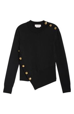 Alexander McQueen Button Detail Asymmetric Sweater in Black